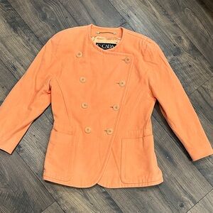 VINTAGE ESCADA Jacket vibrant peach size 40 NEVER WORN